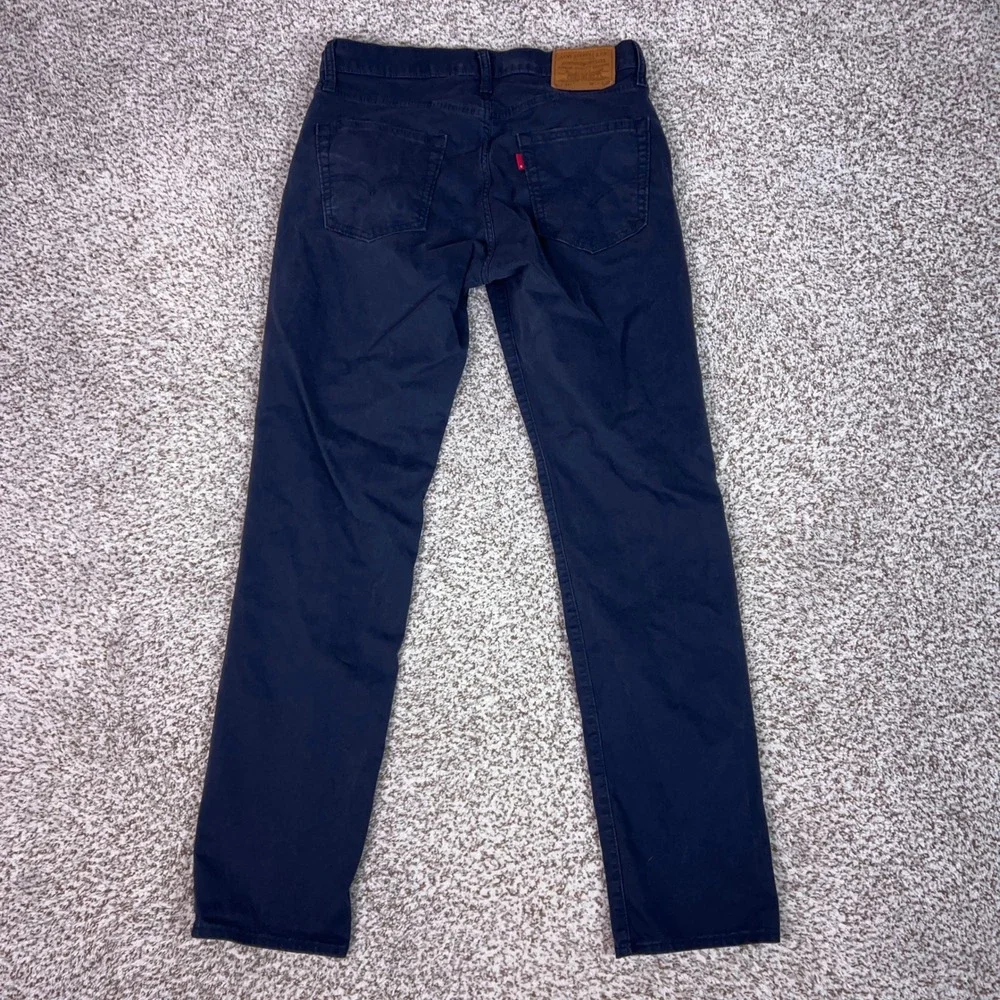 Levis 511 Pants Mens 32x32 Navy Blue Slim Fit Casual Cotton Blend Chinos Office